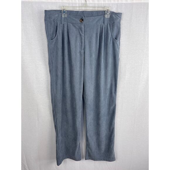 Halara Pants Corduroy Pleated Trousers Relaxed Baggy Casual Spring Essential - Picture 4 of 8